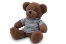 09084E18 Мягкая игрушка Мишка Аха "Хипстер" серый свитер, 18/24 см, 120 шт.