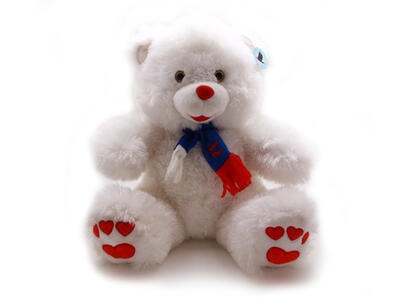 B-9530 Медведь белый в шарфе (50 см)