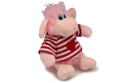 SP97443-B Мягкая игрушка Овечка в полосатой майке цвет овечки розовый (15/19 см)
