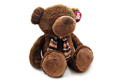 SAL5218 Медведь в шарфе цвет коричневый 80 см
