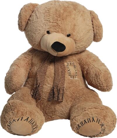 SP21123/90 Медведь с заплатками, в шарфе, цвет бежевый  (110 см)
