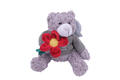 101004A/9-F Мишка Рональд в свитере с цветком (23 см)