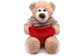 101025C/10-H Мишка Теодор в свитере с сердцем (25 см)