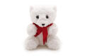 SP5022 Мишка белый в в красном шарфе (13 см)